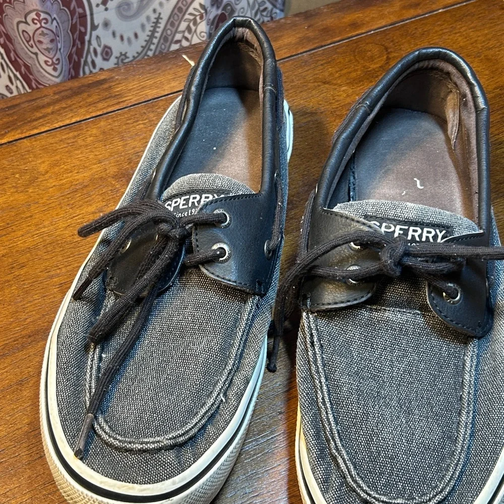 Sperry Men's Black and Gray Boat Shoes